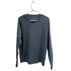 Everlane Unisex Long‎ Sleeve Crew Neck Tee Dark Gray Size L